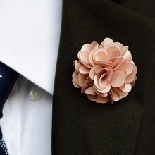 Load image into Gallery viewer, Champagne Peony Handmade Flower Lapel Pin
