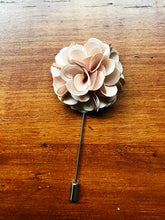 Load image into Gallery viewer, Champagne Peony Handmade Flower Lapel Pin
