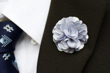 Load image into Gallery viewer, Silver Peony Handmade Flower Lapel Pin
